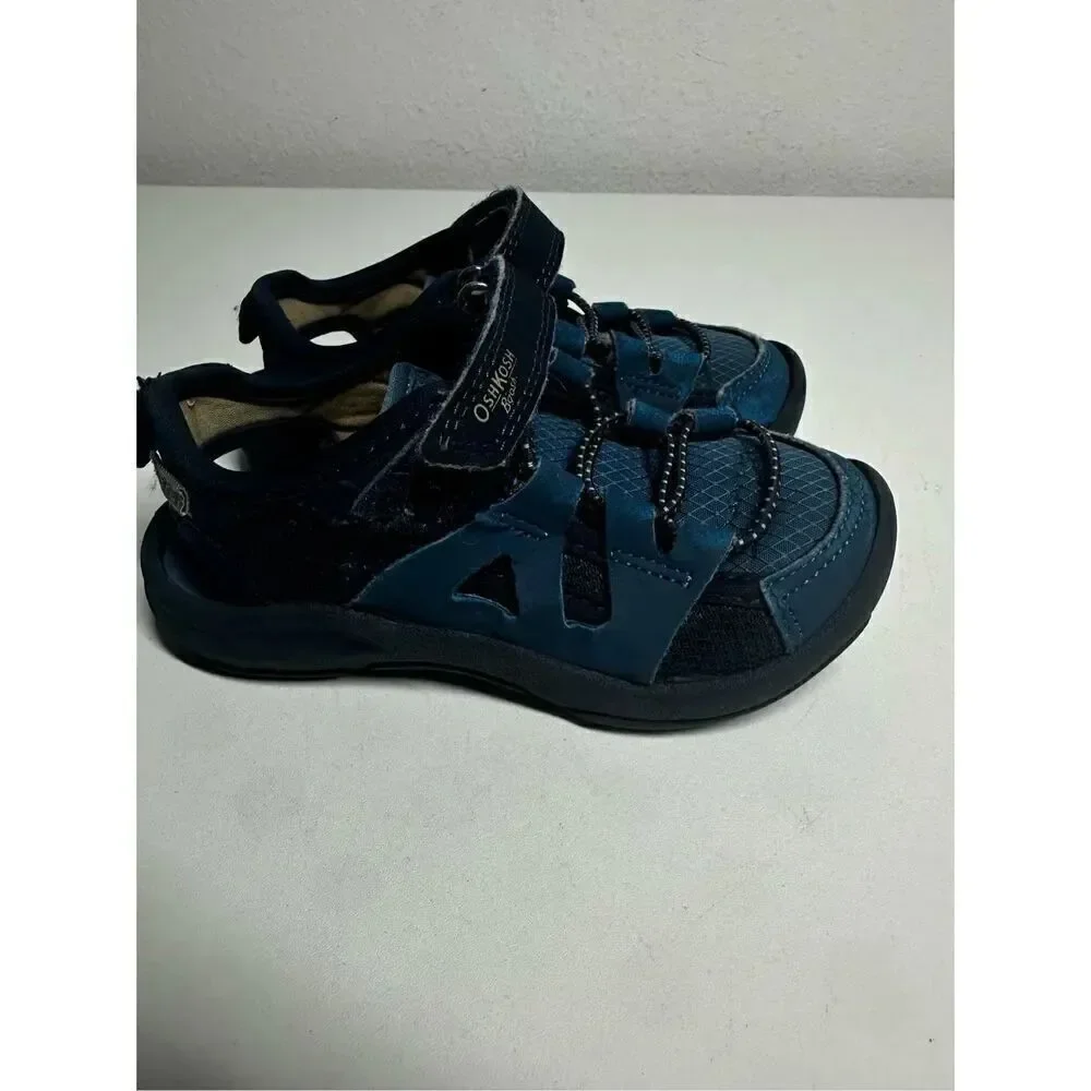 OshKosh Kids Size 8 Shoes Sneakers Closed Toe Sandal-Blue-Adjustable Strap